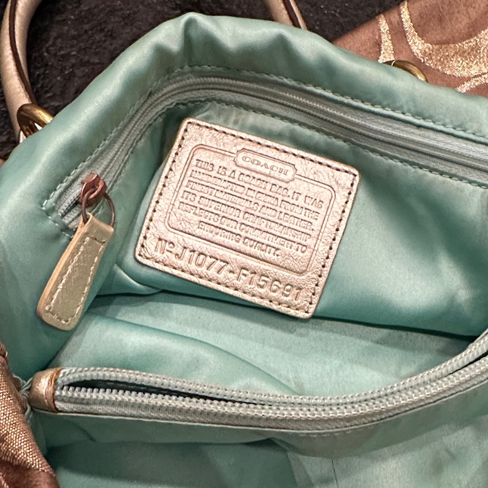 Coach Women's Teal Shoulder Bag